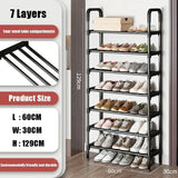 7-Layer Multi-Function Shoe Rack Space Saver - Front View