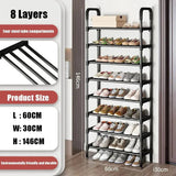 8-Layer Multi-Function Shoe Rack Space Saver - Front View