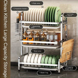 Compact Rust-Proof Dish Drying Rack Set - Front View