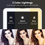 LED Travel Makeup Mirror 3 Light Modes USB - Top-Down View