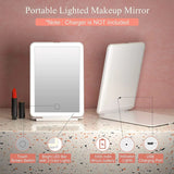 LED Travel Makeup Mirror 3 Light Modes USB - Front View