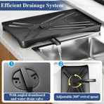 Large Dish Drying Rack with Drainboard Black