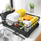 Large Dish Drying Rack with Drainboard Black - Extra Image
