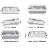 Foldable Kitchen Dish Rack Storage Tray - Front View