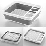 Foldable Kitchen Dish Rack Storage Tray - Close-Up Angle