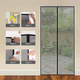 Magnetic Mosquito Net Door Screen 80x210cm White - 45-Degree Angle