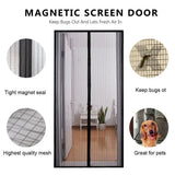 Magnetic Mosquito Net Door Curtain 90x210cm - Side View