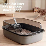 High Side Cat Litter Box with Scoop - Side View