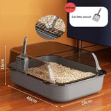 High Side Cat Litter Box with Scoop - 45-Degree Angle