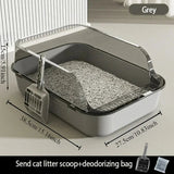 High Side Cat Litter Box with Scoop - Close-Up Angle