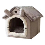 Soft Indoor Dog House & Bed - Washable Grey - Side View
