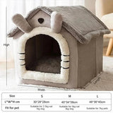 Soft Indoor Dog House & Bed, Washable Grey - Rear View