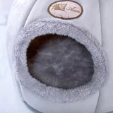 2024 Cat House Bed Soft Washable Grey 36cm - Top-Down View