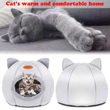 2024 Cat House Bed Soft Washable Grey 36cm - Rear View