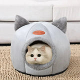 2024 Cat House Bed Soft Washable Grey XL 39x39x40cm - 45-Degree Angle