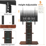 Adjustable Wood TV Stand for 32-65 Inch LCD LED - Top-Down View