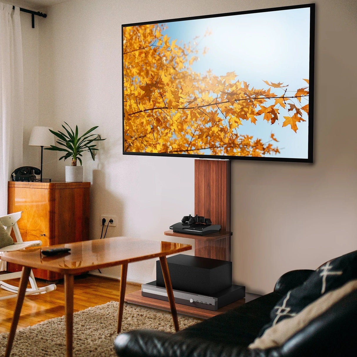 Adjustable Wood TV Stand for 32-65 Inch LCD LED