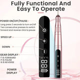 35000RPM Cordless Nail Drill Kit LED Pink - Rear View