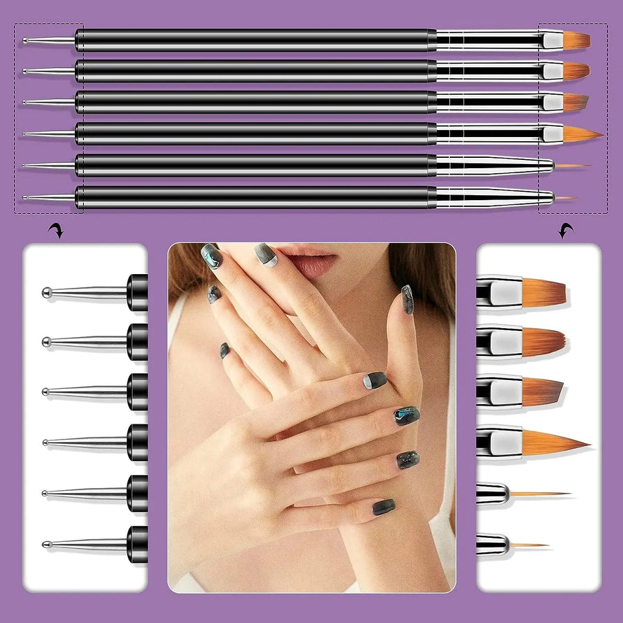 31Pcs Nail Art Brushes and Dotting Tools, image 5