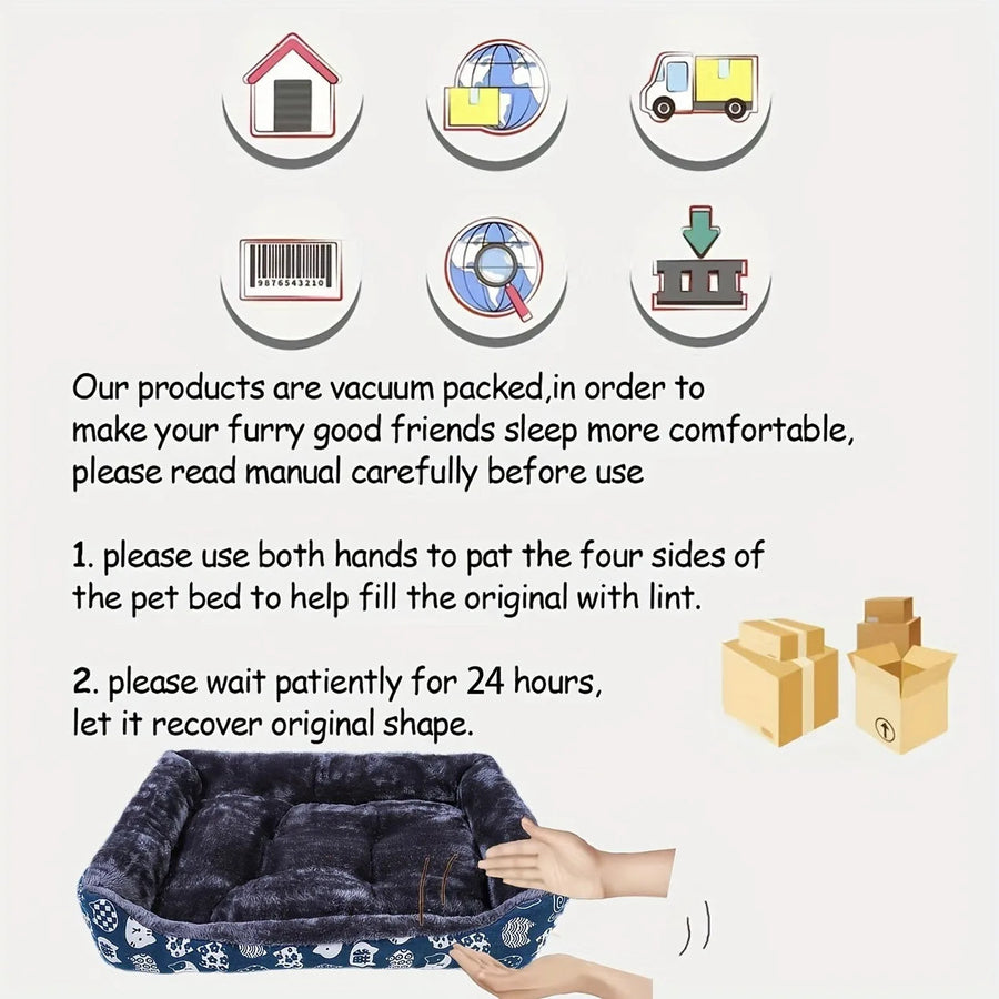 Blue Pet Dog Bed Sofa Mat for Cats & Dogs - M