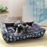 Blue Pet Dog Bed Sofa Mat for All Sizes - Top-Down View