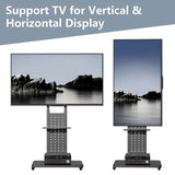 Heavy Duty Mobile TV Stand with Wheels - Side View