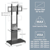 Heavy Duty Mobile TV Stand with Wheels - Top-Down View