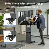 Heavy Duty Mobile TV Stand with Wheels - 45-Degree Angle