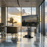 Heavy Duty Mobile TV Stand with Wheels - Rear View