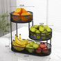Black Stainless Steel Fruit Basket Storage