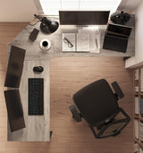 L-Shaped Computer Corner Desk Home Office - Top-Down View