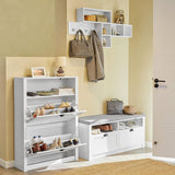 Shoe Cabinet Storage Unit with Drawers - 45-Degree Angle