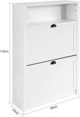 Shoe Cabinet Storage Unit with Drawers - Rear View