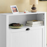 Shoe Cabinet Storage Unit with Drawers - Close-Up Angle