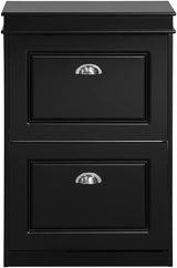 Shoe Cabinet 2 Drawers Storage Cupboard Black - Low Angle