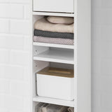 White Tall Bathroom Cabinet High Storage - 45-Degree Angle