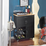 Kitchen Trolley Bottle Rack Drawer Cabinet - Front View