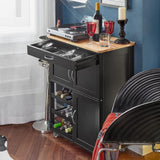 Kitchen Trolley Bottle Rack Drawer Cabinet - Side View