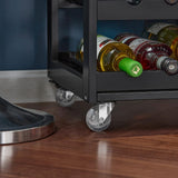 Kitchen Trolley Bottle Rack Drawer Cabinet - Close-Up Angle