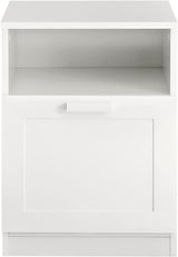 Bedside Table Shelf Drawer, White - Top-Down View
