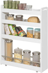 Mobile Slim Storage Cart, White
