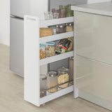 Mobile Slim Storage Cart, White - Front View