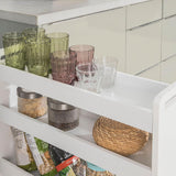 Mobile Slim Storage Cart, White - Rear View