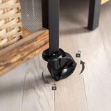 Rustic Brown Kitchen Trolley Rolling Cart with Steel Structure (66 x 26 x 85 cm) - Top-Down View