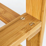 Eco-Friendly Bamboo Storage Bench with Shelves - 45-Degree Angle