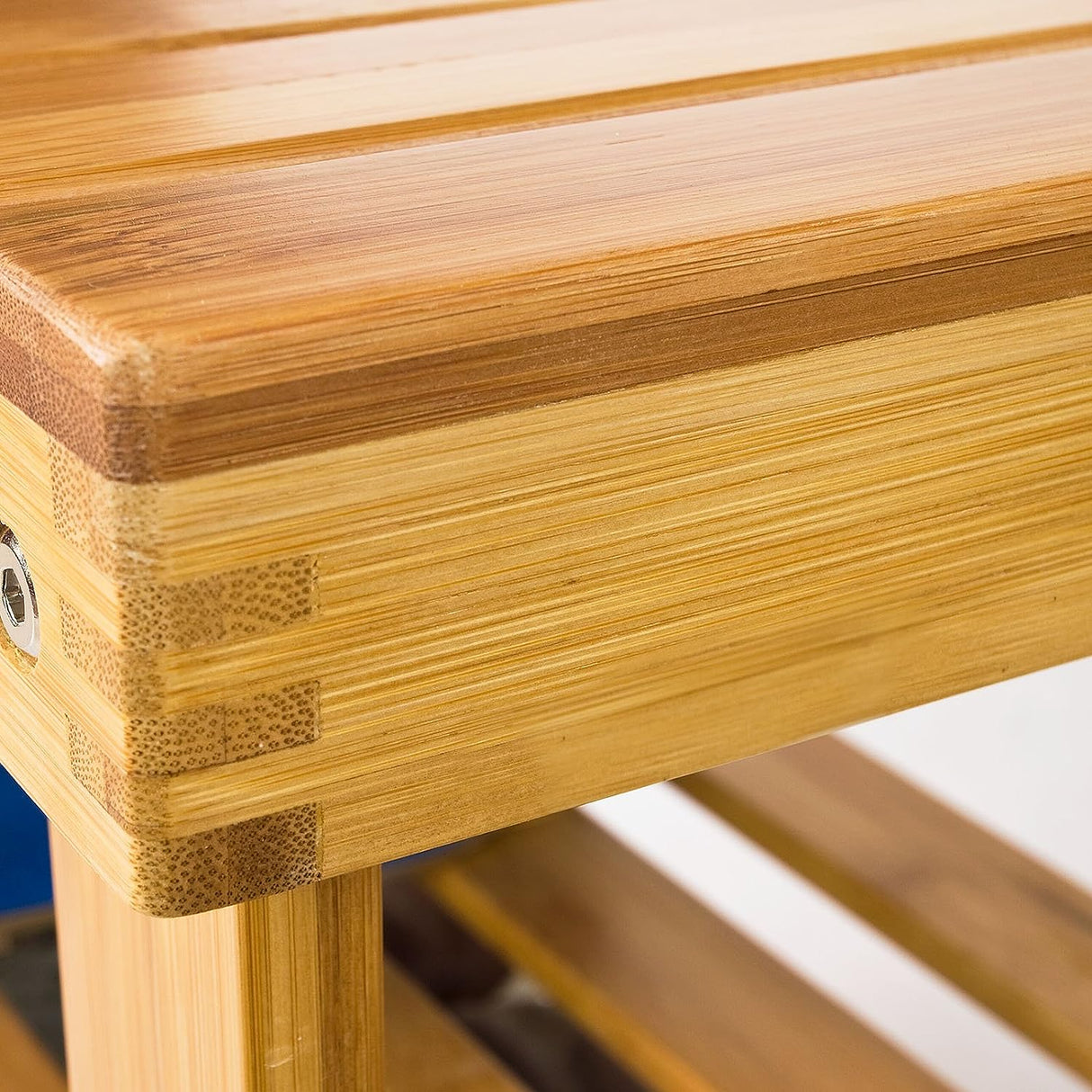Eco-Friendly Bamboo Storage Bench with Shelves