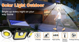 Outdoor Solar Lights with 3 Adjustable Head for Porch Garden Patio - Rear View