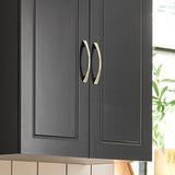 Wall Storage Cabinet Double Doors, Black - Low Angle