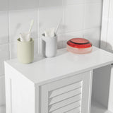 Bathroom Storage Cabinet 3 Shelves 1 Door - Close-Up Angle
