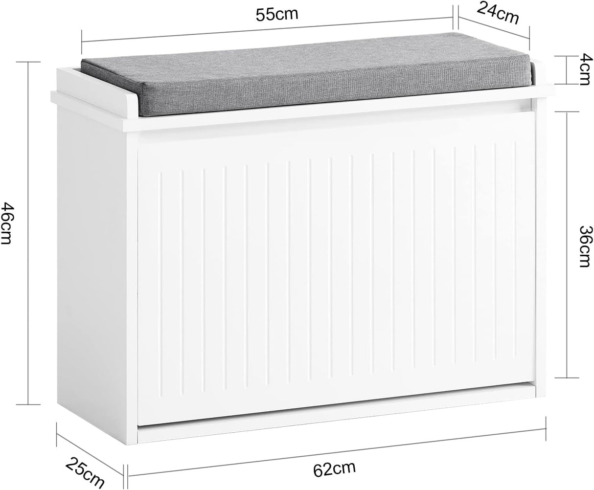Modern Multifunctional Shoe Storage Bench with Cushion Seat